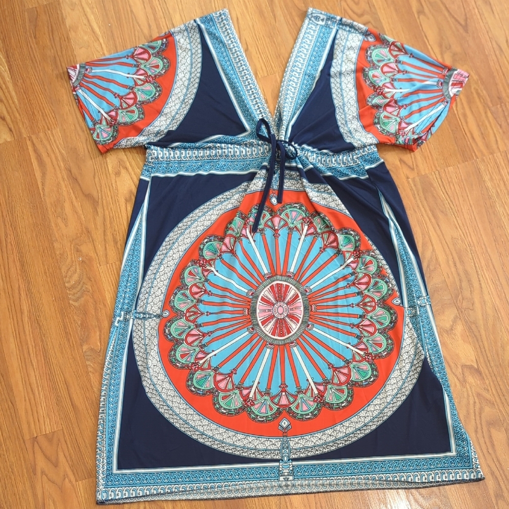Vibrant Geometric Print Dress